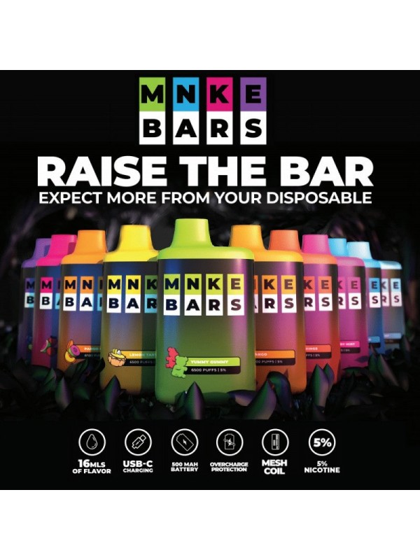 MNKE Bars 6500 Puff Disposable Vape Device